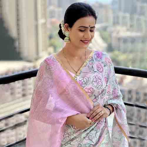 Plain Linen Saree